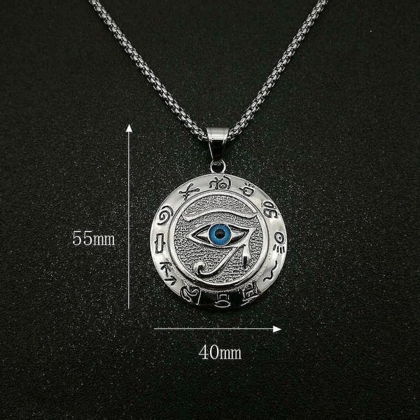 Antiikki Egyptin Eye of Horus -riippukaulakoru - Pyöreät ruostumattomasta teräksestä valmistetut korut symbolisella kuviolla hinta ja tiedot | Korusetit | hobbyhall.fi