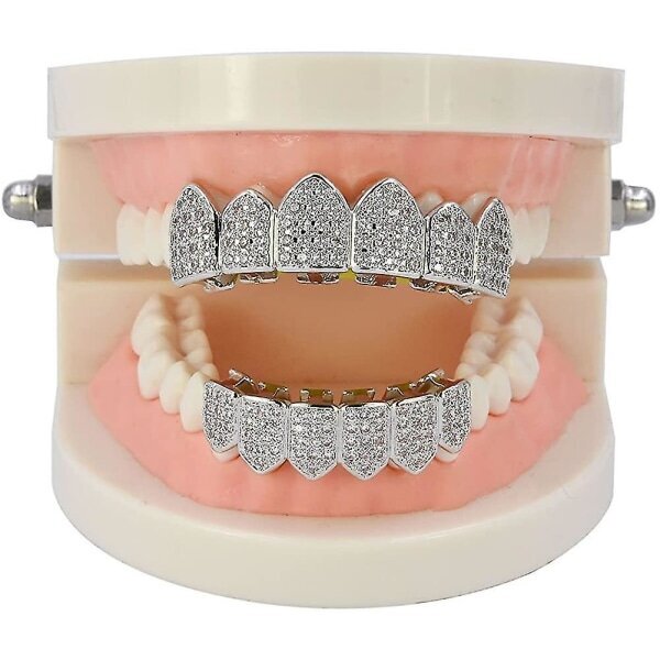 18k kullattu Micro Iced-out Grillz Extra M:llä hinta ja tiedot | Korusetit | hobbyhall.fi