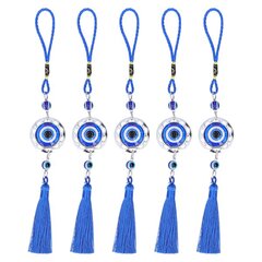 5kpl evil eye riipus koruja värillinen lasite sininen tupsu hieno design onnen pahan silmän sisustus huoneautoon pyöreään hinta ja tiedot | Korusetit | hobbyhall.fi