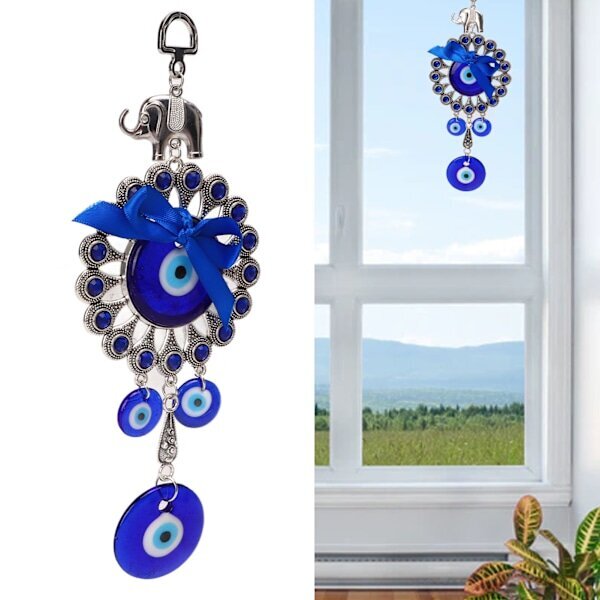 Blue Eye Riipus Korut Luck Blessing Metalli Lasi Materiaali Kannettava koristeellinen Evil Eye riippuva koriste puutarhataloon hinta ja tiedot | Korusetit | hobbyhall.fi