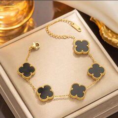 Four Leaf Clover Rannekoru 18K kultainen rannekoru naisille yksinkertainen muotoilu hinta ja tiedot | Korusetit | hobbyhall.fi