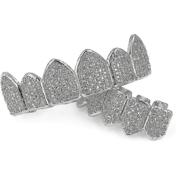 18k kullattu Macro Pave CZ Iced-out Grillz ylimääräisellä muotoilulla hinta ja tiedot | Korusetit | hobbyhall.fi