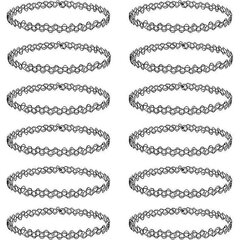 12 pakkauksen Choker kaulakorusetti Henna Tattoo Stretch elastiset korut naisten tytöille lahja hinta ja tiedot | Korusetit | hobbyhall.fi