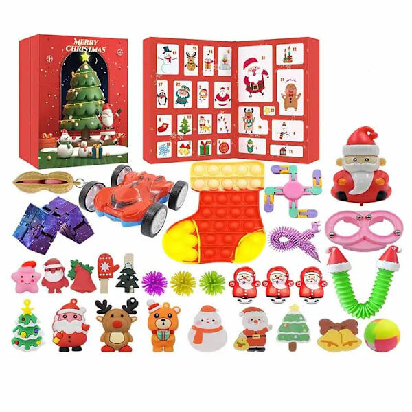 24 kpl adventtikalenteri fidget-leluilla Joulupukki DIY joulukuusen riippukoriste 2023 Joulukalenteri Lelut lapsille YY style 1 hinta ja tiedot | Korusetit | hobbyhall.fi