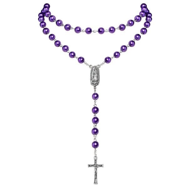 Kaulakoru Cross Pearl Fashion korut B1763 violetti hinta ja tiedot | Korusetit | hobbyhall.fi