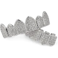 18k kullattu Macro Pave Cz Iced-out Grillz ylimääräisillä valutangoilla hinta ja tiedot | Korusetit | hobbyhall.fi