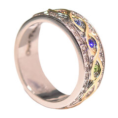 18K Gold Diamond Dual Color Sormus Forever Family Caibao Ring hinta ja tiedot | Korusetit | hobbyhall.fi