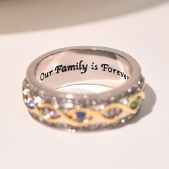 18K Gold Diamond Dual Color Sormus Forever Family Caibao Ring hinta ja tiedot | Korusetit | hobbyhall.fi