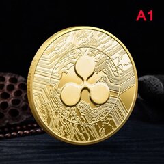 1. Plated Ripple Coin XRP CRYPTO Anniversary Ripple XRP Col Gold hinta ja tiedot | Korusetit | hobbyhall.fi