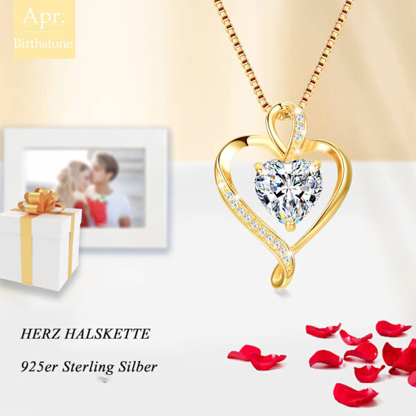 925 Silver Rose Gold sydänkaulakoru - Naisten kaulakoru - Sydämenmuotoinen hopeaketju - Naisten korut - Lahja vaimolle, naisille, äidille,... hinta ja tiedot | Korusetit | hobbyhall.fi