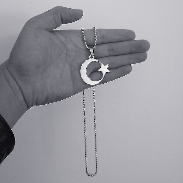 Ruostumattomasta teräksestä valmistettu Crescent Moon Star -kaulakoru miehille naisille Hengelliset islamilaiset muslimiriipus turkkilaiset uskonnolliset korut hinta ja tiedot | Korusetit | hobbyhall.fi