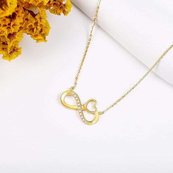 Infinity Pendant kaulakoru 14 K Solid Gold Infinity Heart Pendant koruja hinta ja tiedot | Korusetit | hobbyhall.fi