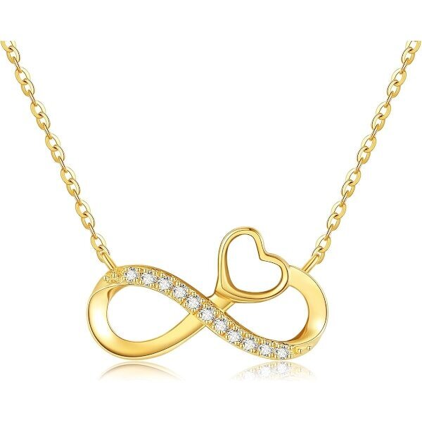 Infinity Pendant kaulakoru 14 K Solid Gold Infinity Heart Pendant koruja hinta ja tiedot | Korusetit | hobbyhall.fi