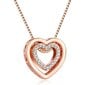 Silver Rose Gold Cubic Zirkonia Heart Riipus kaulakoru naisille Rakastan sinua korulahja hinta ja tiedot | Korusetit | hobbyhall.fi