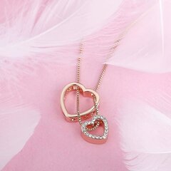 Silver Rose Gold Cubic Zirkonia Heart Riipus kaulakoru naisille Rakastan sinua korulahja hinta ja tiedot | Korusetit | hobbyhall.fi