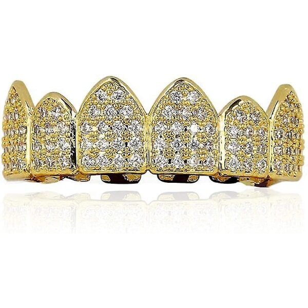 18k kullattu Macro Pave Cz Iced-out Grillz ylimääräisillä muotoilutangoilla mukana hinta ja tiedot | Korusetit | hobbyhall.fi