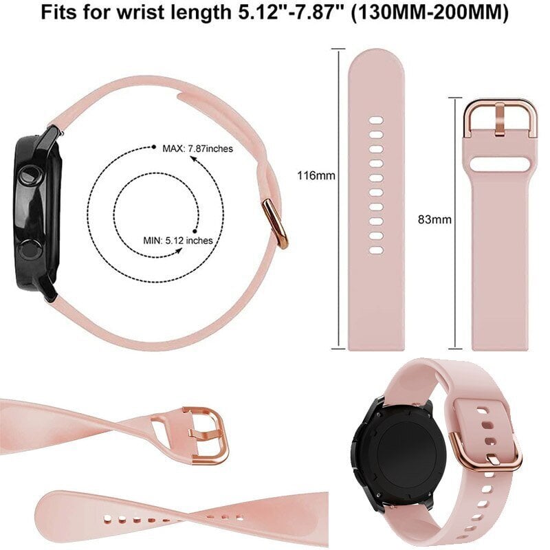 20mm 22mm silikoniranneke Amazfit Bip3 3Pro GTS2 2E 3 4Mini GTR GTR2 Smart Watch Ranneke Samsung Galaxy Watchiin 6 5 4 Classic S3 hinta ja tiedot | Älykellojen ja aktiivisuusrannekkeiden lisätarvikkeet | hobbyhall.fi