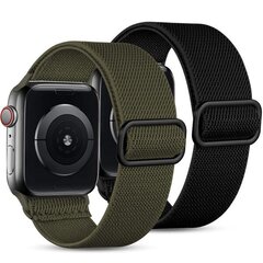 2 kpl hihnaa, jotka ovat yhteensopivat Apple Watchin rannekkeiden kanssa 45 mm 44 mm 42 mm iWatch SE Ultra Series 8 7 6 5 4 3 2 1 musta/vihreä hinta ja tiedot | Älykellojen ja aktiivisuusrannekkeiden lisätarvikkeet | hobbyhall.fi