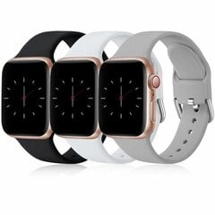 Apple Watch Strap iWatch Series 8 7 6 5 4 3 Ultra SE(2/1), 42mm/44mm/45mm-L, 42mm/44mm/45mm-L, musta/valkoinen/harmaa yhteensopivat kolmen pakkauksen hihnat hinta ja tiedot | Älykellojen ja aktiivisuusrannekkeiden lisätarvikkeet | hobbyhall.fi