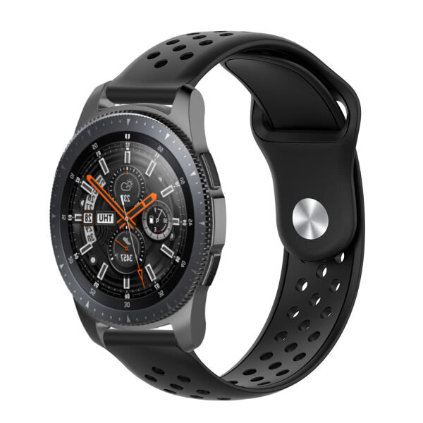 Samsung Gear S3 / Galaxy Watch 46 mm rannekoru 22 mm musta hinta ja tiedot | Älykellojen ja aktiivisuusrannekkeiden lisätarvikkeet | hobbyhall.fi