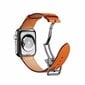 Aitoa nahkaa oleva musta solkikelloranneke Apple Watch Series 6/5 40mm -oranssi oranssi hinta ja tiedot | Älykellojen ja aktiivisuusrannekkeiden lisätarvikkeet | hobbyhall.fi