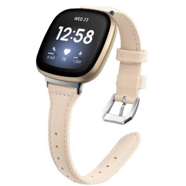 Fitbit Versa 3 T-muotoinen aito nahkaranneke - beige beige hinta ja tiedot | Älykellojen ja aktiivisuusrannekkeiden lisätarvikkeet | hobbyhall.fi