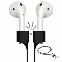 2x musta Magneettinen silikonijohto Apple AirPods Rem Straps Musta yksi koko hinta ja tiedot | Älykellojen ja aktiivisuusrannekkeiden lisätarvikkeet | hobbyhall.fi