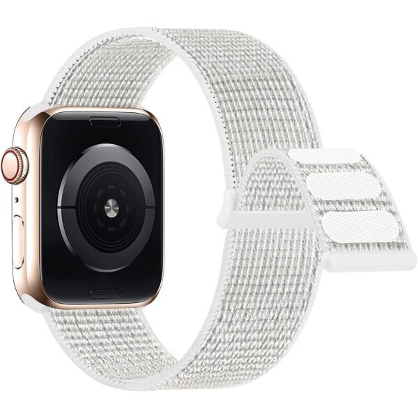 Yhteensopiva Apple Watch Ranneke, Nylon Sports Range naisille ja miehille, iWatch Series Ultra 8 7 6 5 4 3 2 1 SE (38/40/41mm, heijastin valkoinen) hinta ja tiedot | Älykellojen ja aktiivisuusrannekkeiden lisätarvikkeet | hobbyhall.fi