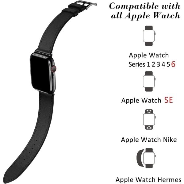 Musta/ruskea Yhteensopiva Apple Watchin hihnan kanssa 38/40/41mm, nahka hinta ja tiedot | Älykellojen ja aktiivisuusrannekkeiden lisätarvikkeet | hobbyhall.fi