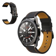 Samsung Galaxy Watch 3 (45mm) aito nahkaranneke - musta / oranssi Line Black hinta ja tiedot | Älykellojen ja aktiivisuusrannekkeiden lisätarvikkeet | hobbyhall.fi