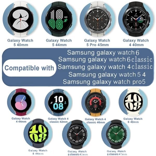 20mm rannekoru Samsung Galaxy Watch 6/5/4/Classic 47mm 43mm 40mm 44mm Milanese Loop Käsivarsinauha correa Galaxy Watch 5 pro 45mm ranneke Space-harmaa hinta ja tiedot | Älykellojen ja aktiivisuusrannekkeiden lisätarvikkeet | hobbyhall.fi