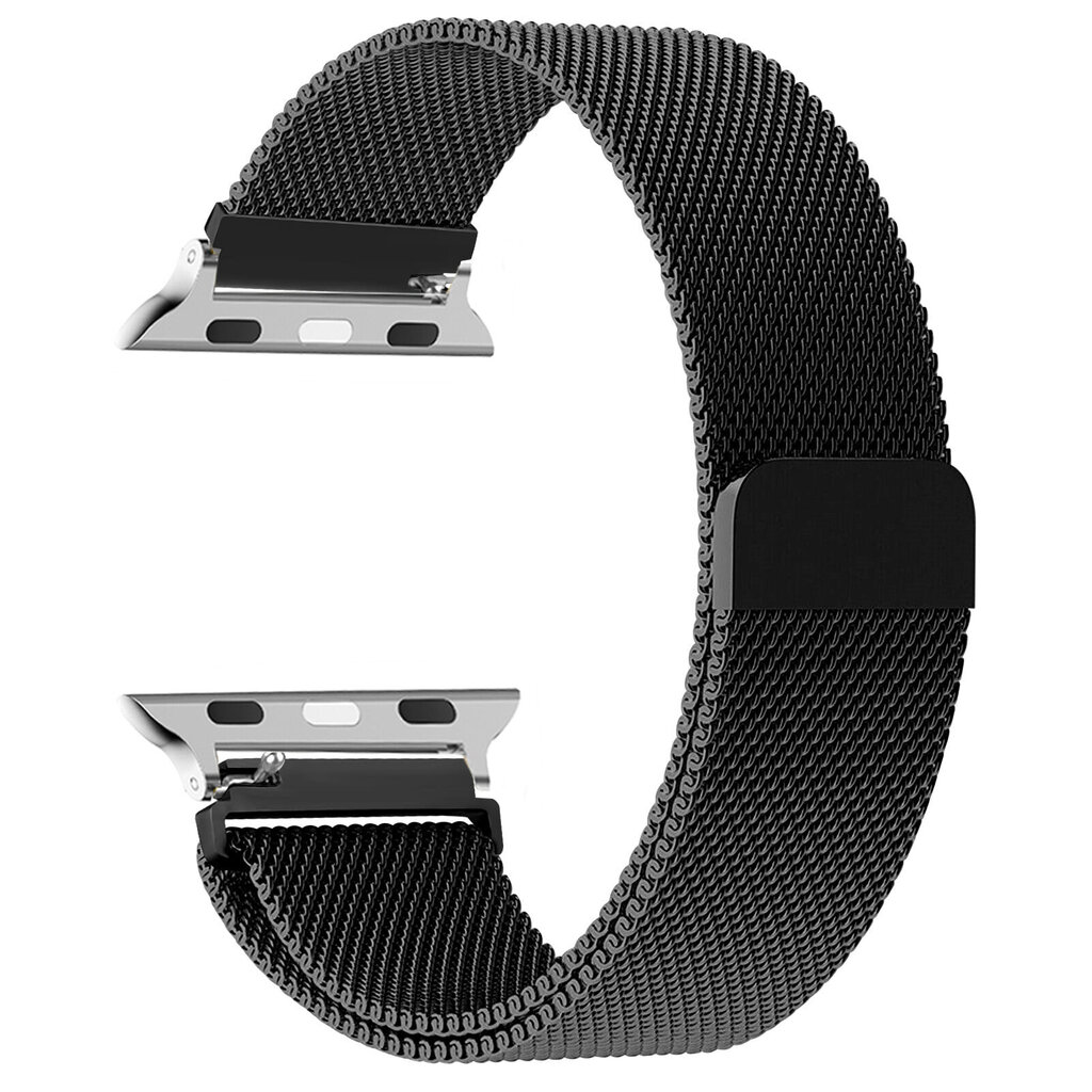 Milanese looprem För apple Kelloranneke 44mm 40mm 45mm 49mm 41mm 38mm 42mm 44mm Käsivarsinauha iwatch Series 9 3 6 5 SE 7 8 Ultra 2 black hinta ja tiedot | Älykellojen ja aktiivisuusrannekkeiden lisätarvikkeet | hobbyhall.fi