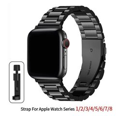 Ruostumattomasta teräksestä valmistettu rannekoru Apple Watchin rannekkeelle 45mm Ultra 49mm 41mm 40mm 44mm kellon metallirannekoru Iwatch-sarjalle 9 8 7 6 5 hinta ja tiedot | Älykellojen ja aktiivisuusrannekkeiden lisätarvikkeet | hobbyhall.fi