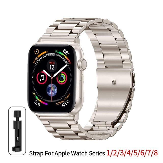 Ruostumattomasta teräksestä valmistettu rannekoru Apple Watchin rannekkeelle 45mm Ultra 49mm 41mm 40mm 44mm kellon metallirannekoru Iwatch-sarjalle 9 8 7 6 5 hinta ja tiedot | Älykellojen ja aktiivisuusrannekkeiden lisätarvikkeet | hobbyhall.fi