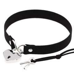 Sydän Padlock Choker Collar Kaulakoru Avaimet Naisten Cosplay Kaulus Choker Musta hinta ja tiedot | Kaulakorut | hobbyhall.fi