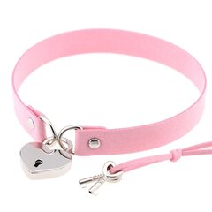 Sydän Padlock Choker Collar Kaulakoru Avaimilla Naisten Cosplay Collar Choker Pink hinta ja tiedot | Kaulakorut | hobbyhall.fi