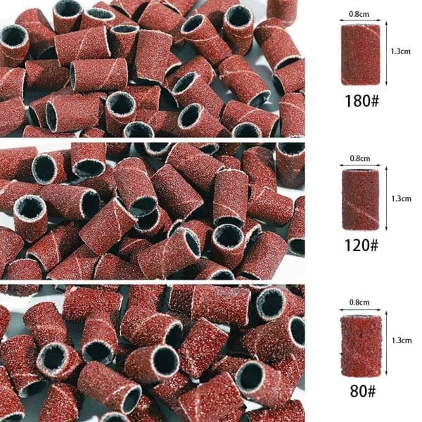 Ammattimaiset hiomanauhat kynsiporaan, 100. kpl Kynsien manikyyripora työskennellään? luonnonkynnet ja akryylikynnet, koot 80, 120 180 hinta ja tiedot | Manikyyri- ja pedikyyritarvikkeet | hobbyhall.fi