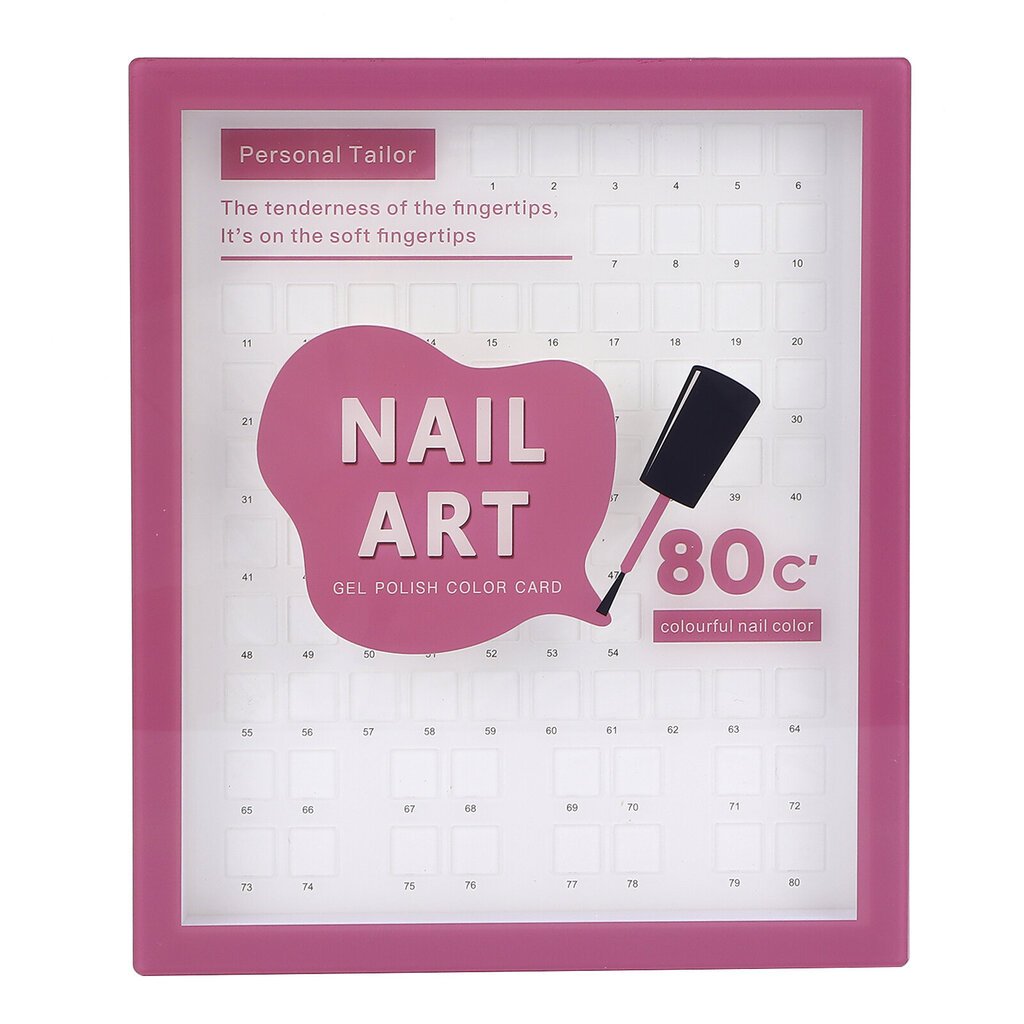 80 väriä Nail Tip Color Display Book Chart Kannettava Salon Nail Gel Polish Color Card Board hinta ja tiedot | Manikyyri- ja pedikyyritarvikkeet | hobbyhall.fi