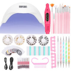 11 kpl Nail Art Set kynsien kuivauslamppu pistekynä Porakynä manikyyrisarja EU Plug 100-240V hinta ja tiedot | Manikyyri- ja pedikyyritarvikkeet | hobbyhall.fi