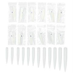 120 kpl Extra Long Nail Tips Full Cover Stiletto tekokynnet Nail Art: DIY Salon Natural Color hinta ja tiedot | Manikyyri- ja pedikyyritarvikkeet | hobbyhall.fi