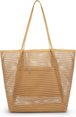 Naisten mesh-rantakangaskassit, suuret kausaaliset rantalaukut rantauima-altaille Beach Essentials Khaki hinta ja tiedot | Naisten laukut | hobbyhall.fi