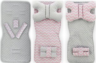 Kaksipuolinen rattaiden matto 4in1 Pink/Grey ZigZag hinta ja tiedot | Lasten nojatuolit ja säkkituolit | hobbyhall.fi