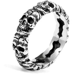 Miesten Skull Ring Band ruostumattomasta teräksestä valmistetut korut punk goottilainen demoni sormus pyöräilijöille lahja hinta ja tiedot | Sormukset | hobbyhall.fi