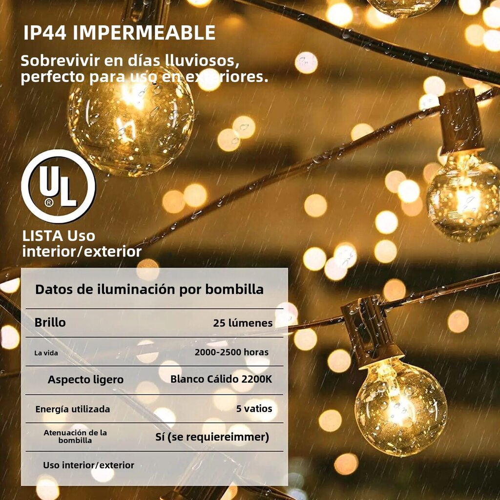 E12 G40 Outdoor String Lights 220V 50ft Yhdistettävä riippuvalaistus takapihan kuistin parvekkeen juhlasisustukseen hinta ja tiedot | LED-valonauhat | hobbyhall.fi