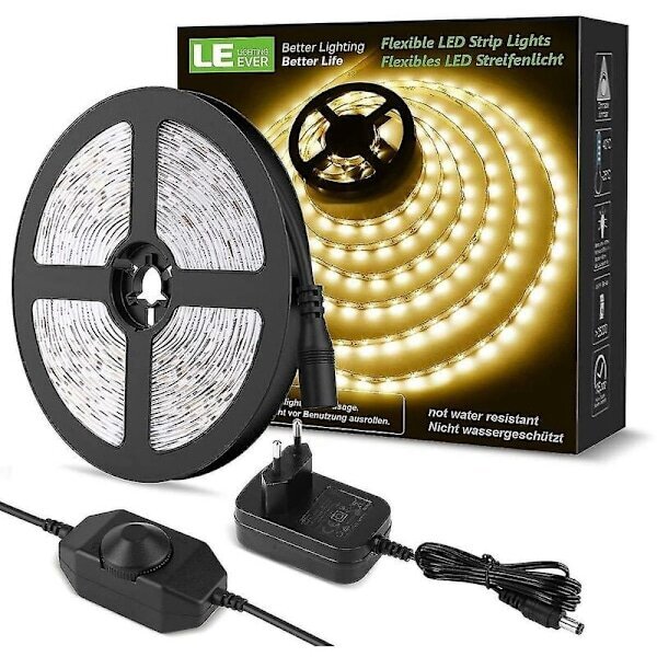 12v, 10m himmennin LED-lista, varmvit 3000k 600 lysdioder, med dimmeri hinta ja tiedot | LED-valonauhat | hobbyhall.fi