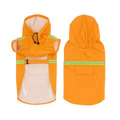 Hupullinen sadeponcho suurille koirille, heijastava sadetakki koirille, lemmikkivaatteet - Oranssi M 2 - 3 kg, hinta ja tiedot | Koiran vaatteet | hobbyhall.fi