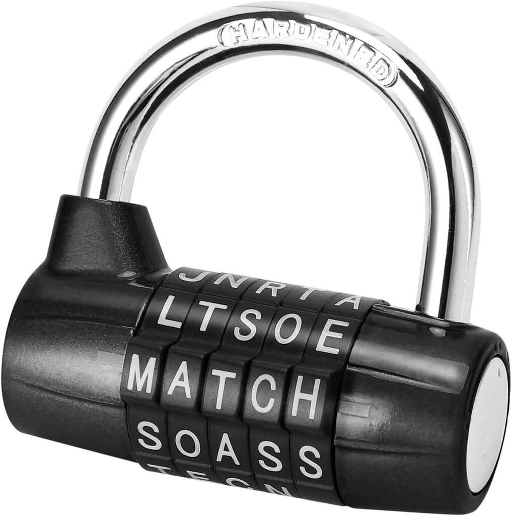 pc Heavy Duty Sport Locker Padlock 5 Letter yhdistelmälukko hinta ja tiedot | Polkupyörän lukot | hobbyhall.fi