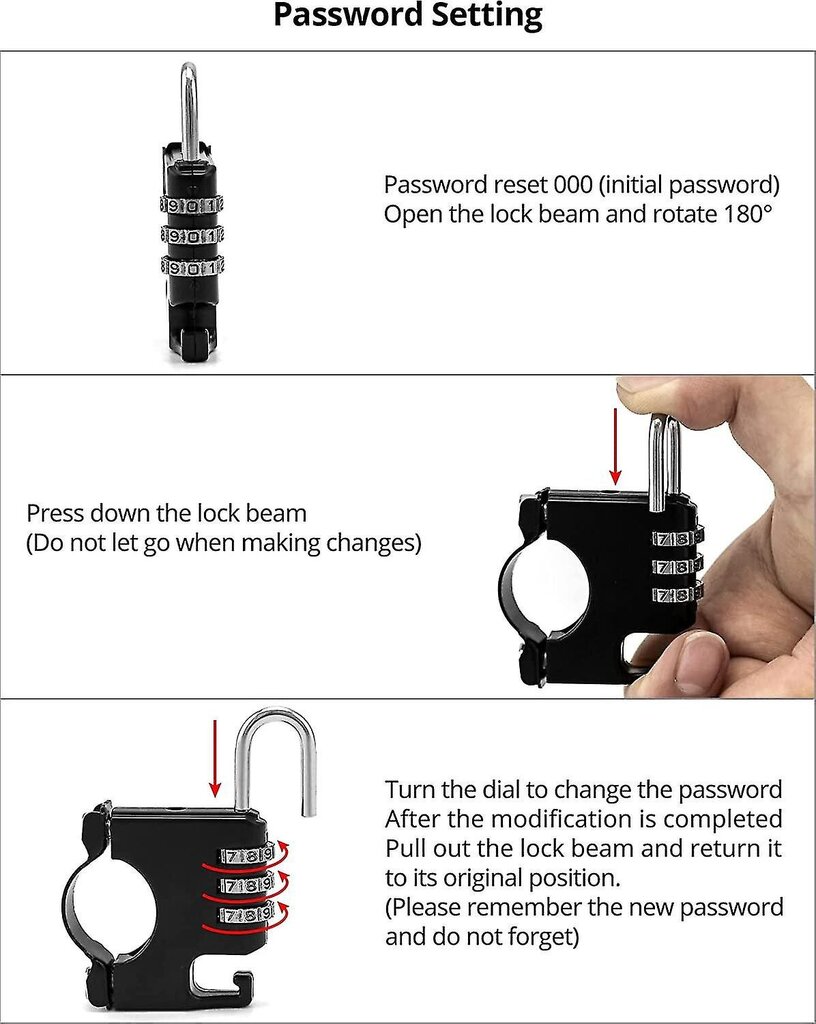 Moottoripyörän kypärän lukko , kypärän yhdistelmälukko , 3 - pyöräinen moottoripyörän lukko , 22-28 mm ohjaustangon letkulle , 1 kpl hinta ja tiedot | Polkupyörän lukot | hobbyhall.fi