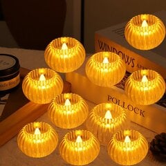 12 kpl Pysty Pyöreä elektroninen kynttilänvalo Creative Halloween Pumpkin Light Decoration hinta ja tiedot | Tuuletinvalaisimet | hobbyhall.fi