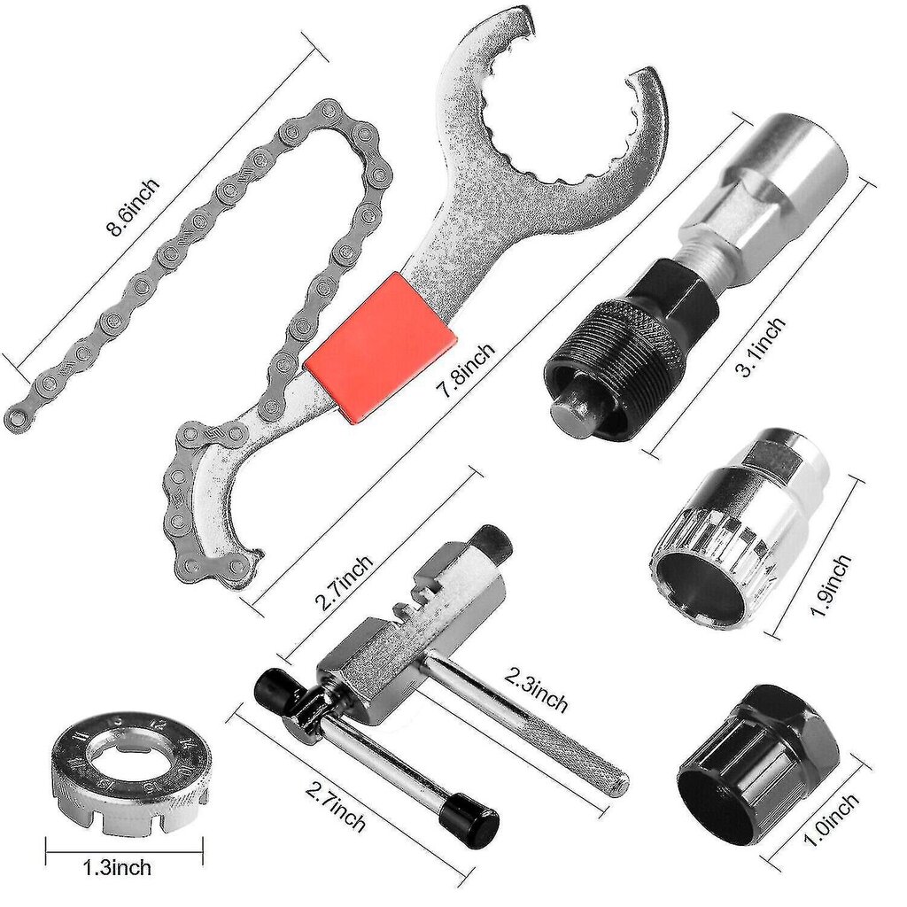 Pyörän korjaustyökalu 6 kpl sarja kampiketjuleikkurin ulosvetäjän kiinnike vapaapyörän vetokone itse hinta ja tiedot | Muut pyörätarvikkeet | hobbyhall.fi